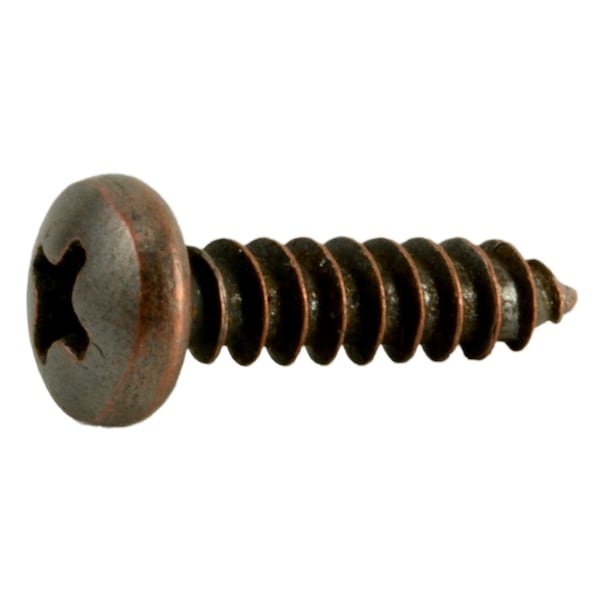 Midwest Fastener Sheet Metal Screw, #10 x 3/4 in, Bronze Plated Steel Pan Head Phillips Drive, 30 PK 35954 - main